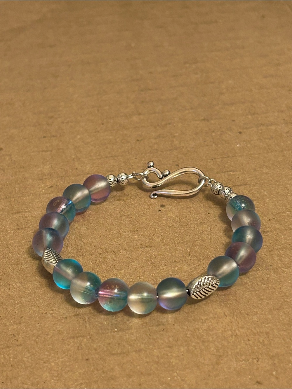 Purple & Blue Frosted Glass Bracelet